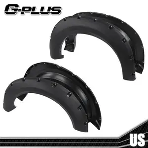 Fit For 09-2014 Ford F150 Black Pocket Rivet Style Fender Flares Wheel Cover 4PC
