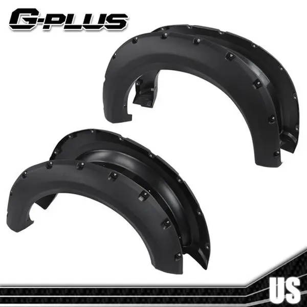 Fit For 09-2014 Ford F150 Black Pocket Rivet Style Fender Flares Wheel Cover 4PC G-PLUS Fit For 09-2014 Ford F150 Black Pocket Rivet Style Fender Flares Wheel Cover 4PC G-PLUS