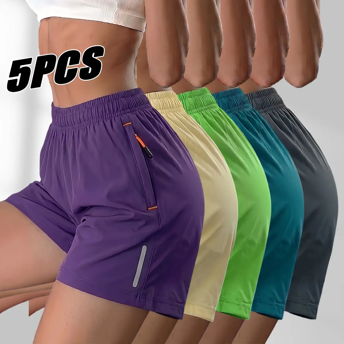 5PCS women’s outdoor shorts, fitness shorts, suitable for sports training, outdoor activities, everyday commuting, and running. Comfortable fabric
