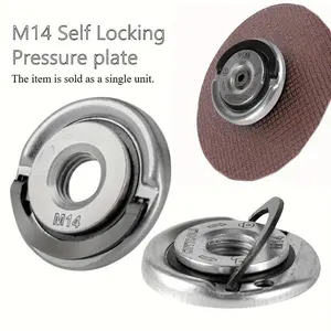 M14 self-locking nut - right-hand threaded fastener with grip, Metal, used for precision locking and quick release of angle grinders, tool accessories, angle grinder accessories, safety locking mechanisms, and durable structures