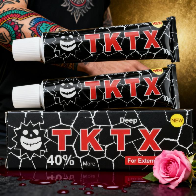 TKTX Black 40% Maximum Strength Numbing Cream 4-8H Painless Tattoo Microblading 10g*2PCS for External Use Only
