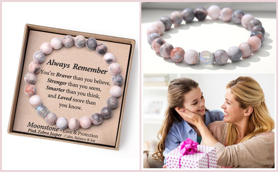 Inspirational Gifts for Kids/Girls/Teens/Women-Love/Encouragement-Natural Crystal Bracelets-Handmade Cute Gifts