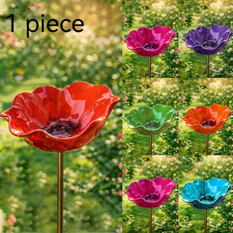 Bird Feeder Station with Post, Outdoor Garden Bee Waterer, Courtyard Patio Hummingbird Bath Bowl, Butterfly Bee Pollination Decor, Wild Birds Enthusiasts, Hummingbird Feeder Stand, Standing Bird Feeder, Bird Supplies