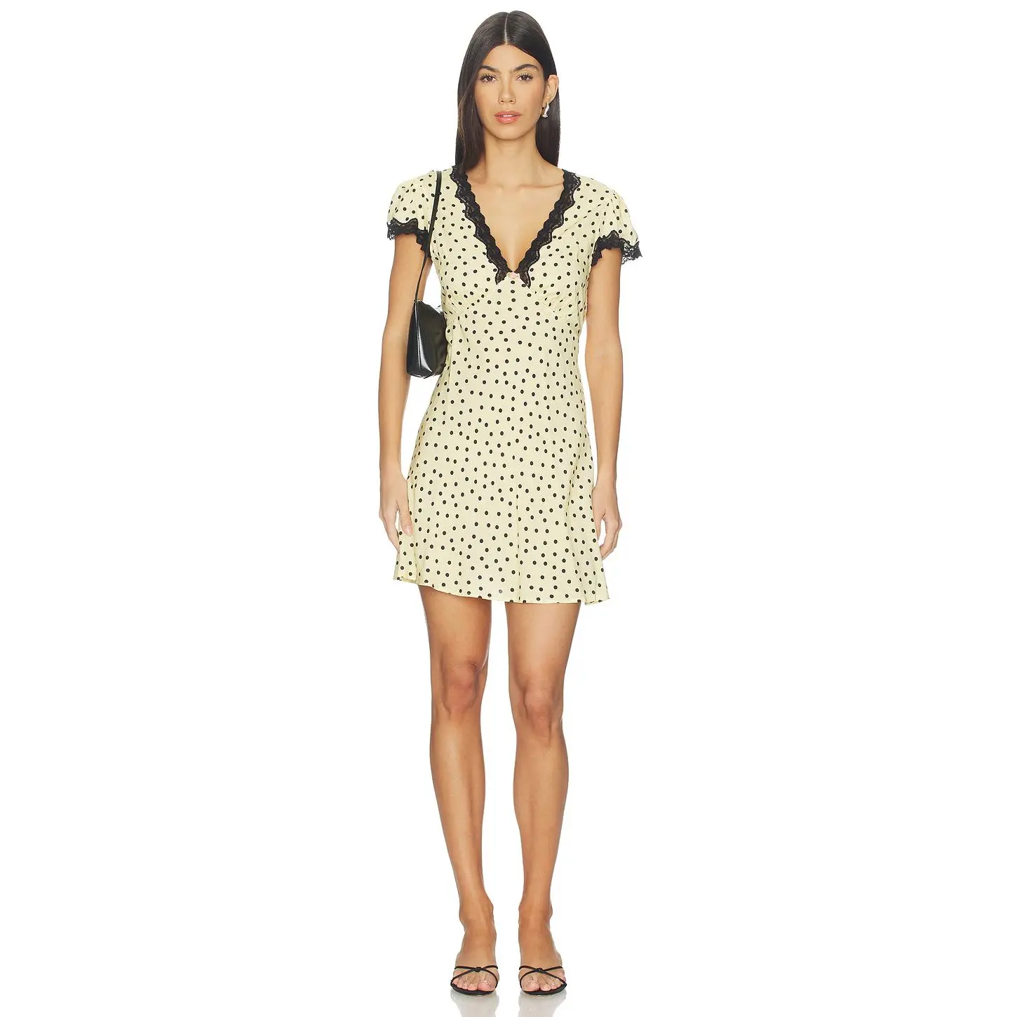 RIXO Cely Dress in Bohemia Spot Ditsy Butter Yellow