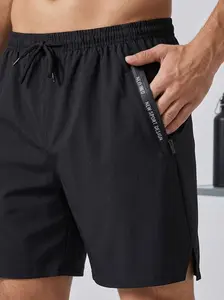 Men's Quick Dry Lightweight Gym Shorts with Zipper Pockets - Athletic Workout Shorts for Running, Bodybuilding | Menswear Bottoms for Gym, Men's Gym Shorts