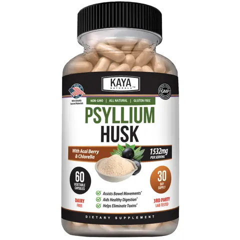 Psyllium Husk Dietary Supplement, High-Fiber Wellness Support for Digestive Health