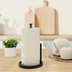 Paper Towel Holder Countertop, Standing Paper Roll Holder with Anti Slip Weighted Base, Stainless Steel Freestanding Paper Towel Holder for Kitchen