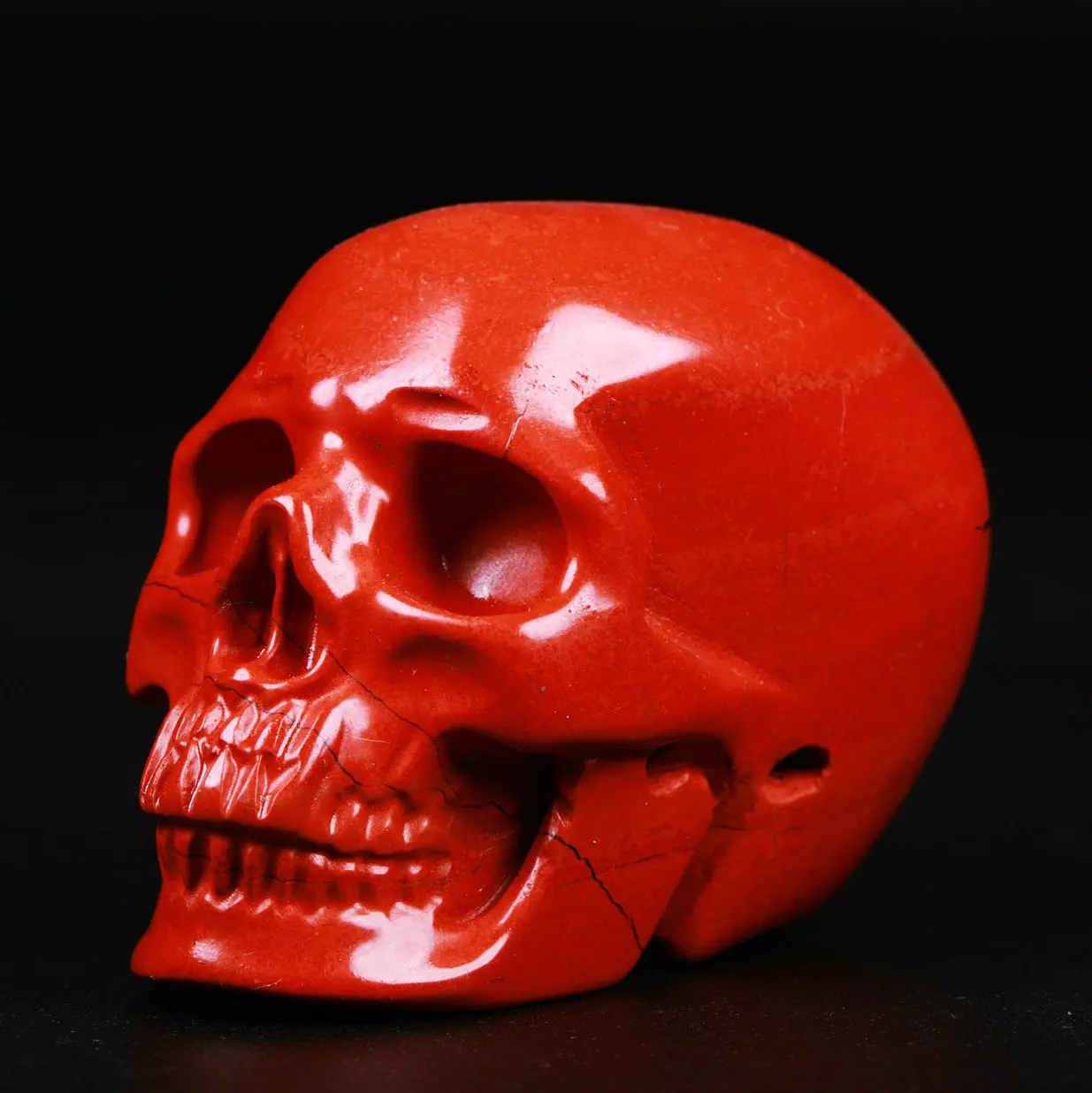 2.0 " Red Jasper Carved Crystal Skull,Super Realistic, Crystal Healing