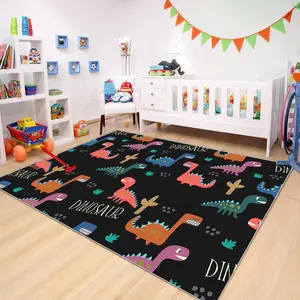 Cartoon Dinosaur Pattern Floor Mat, Non-slip Soft Area Rug, Fluffy Rug, Rectangle Home Decorative Carpet for Living Room Bedroom Nursery, Home Decor