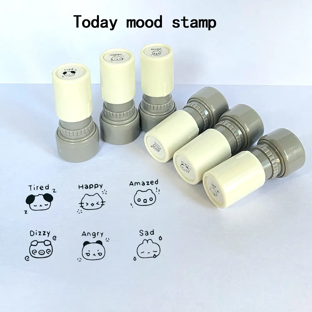 Teacher Grading Stamps Set, Pre-Inked Classroom Emotional Feedback Stamps (happy, Sad, Surprised), Student Feedback, Durable Plastic, Reliable, Office & School Supplies, Classroom Use, Mood Stamps