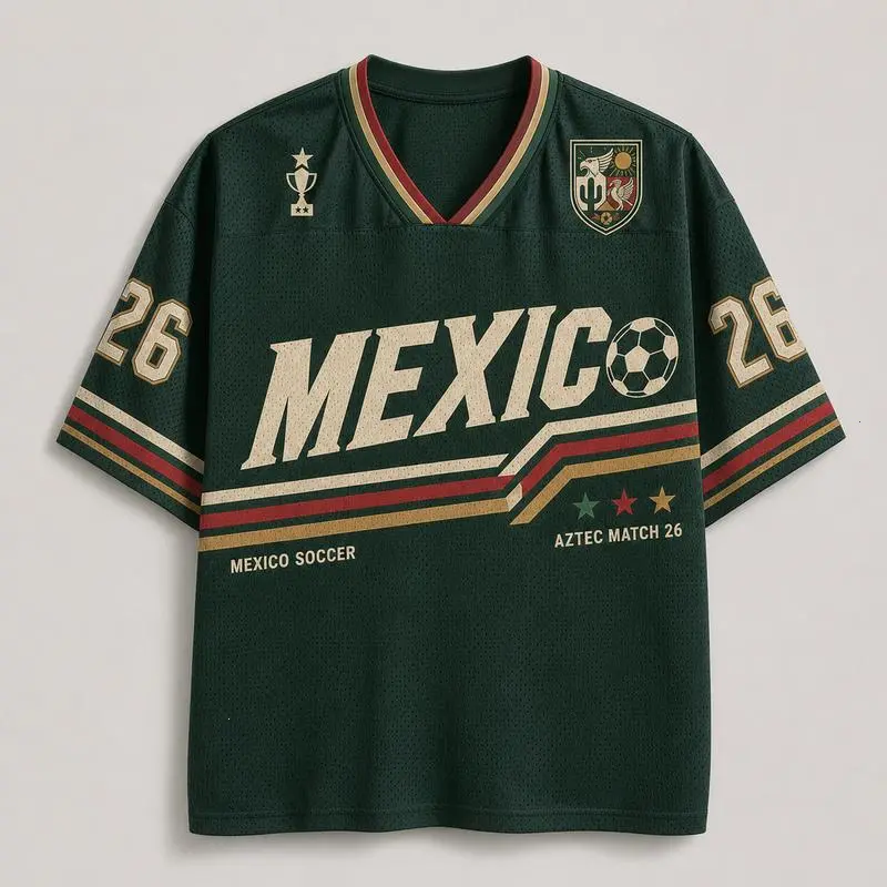 Custom Mexico Soccer Jersey Shirt, Retro Football Jersey, Personalized Name & Number Soccer Top, WC 2026 Fan Apparel, Unisex Game Day Gift
