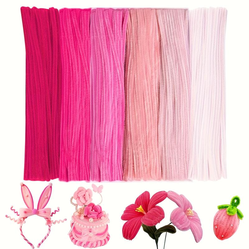 500 Piece Multi-Color Lily Twist Rod Pipe Cleaner Craft Kit, DIY Handmade Flowers Project, Perfect for