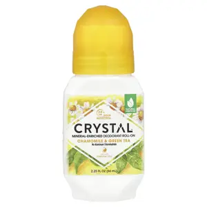 CRYSTAL Mineral-Enriched Deodorant Roll-On, Chamomile & Green Tea, 2.25 fl oz (66 ml)