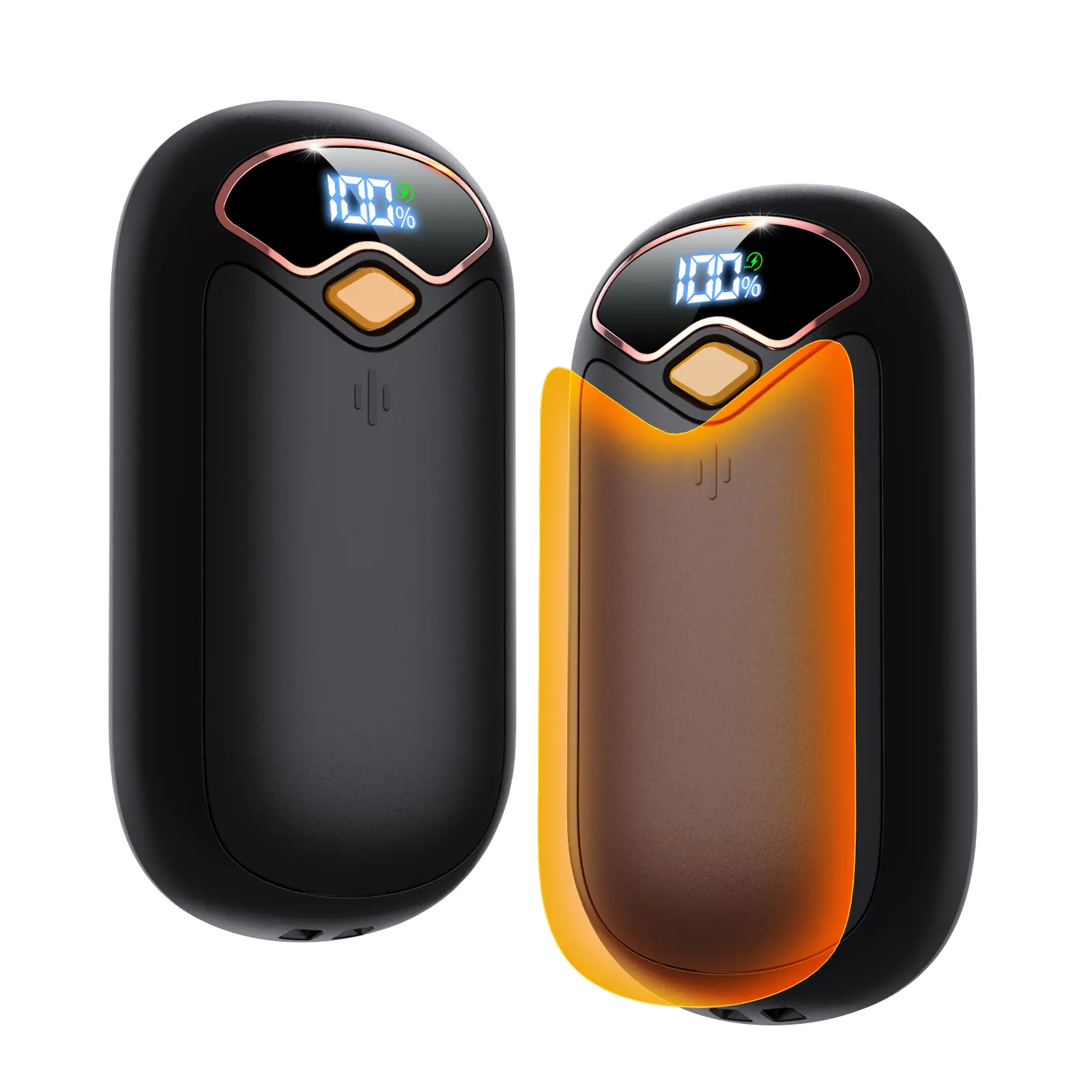 2 Pack Magnetic Hand Warmers, 4 Heat Settings Up to 132°F, 2-Second Fast Heating, 7000mAh Rechargeable Hand Warmers with LED Display, 360° Heating for Hunting, Skiing, Fishing, Camping, Dog Walking & Outdoor Winter