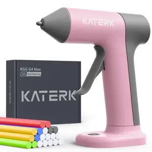 Katerk Cordless Hot Glue Gun Kit, 30s Fast Heating, Mini Glue Gun with 20 Glue Sticks, Compact & Portable with 2500mAh Built-in Battery, Auto Shut-Off, Ideal for DIY, School Crafts & Repairs