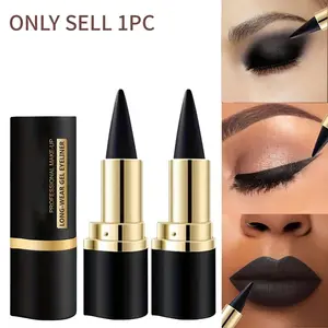Multipurpose Solid Eyeliner Gel Pencil, Longwear Eye Liner, Pigmented Black Eyeliner and Lip Liner Pencil, Beginner-Friendly, Long-Lasting and Smudge-Proof, Glides on Smoothly, Perfect Holiday Gift for Eye and Lip Cosmetic Lovers