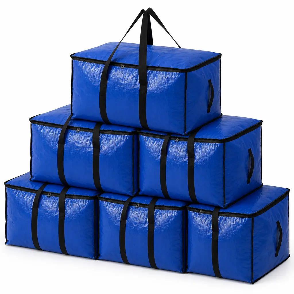 【BACK TO SCHOOL】6-pack Clear Oversized Moving Bags with Reinforced Handles, Heavy-Duty Storage Tote for Clothes, Moving Supplies,Moving Boxes Totes for Clothes Packing Traveling,College Dorm
