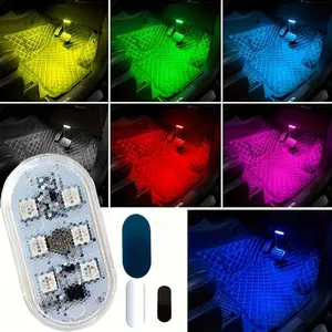 Car Universal Mini Atmosphere Light USB Rechargeable Magnetic Adhesive Wireless Touch Lamp, LED Car Reading Light Tail Box Lighting, Car Decorative Light