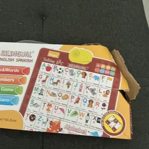 Product Review of Bilingual Talking Wall Chart for Kids – English & Spanish Learning Poster with Songs, ABCs, Numbers, Animal words & Piano – Interactive Educational Toy for Toddlers 1-6 – No Screen, Battery Powered classroom use Alphabet Preschool from J**r