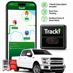 Tracki GPS Tracker for Vehicles Real-Time 4G LTE Tracking Device with App Magnetic Mount Compact Design for Cars Assets Worldwide Coverage iOS Android Compatible