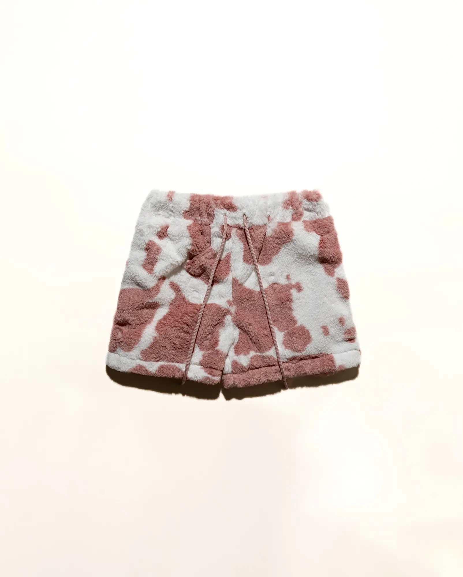tricki | Cow Print Fur Shorts - Fluffy, Cozy, Minky, Fitted, Fuzzy