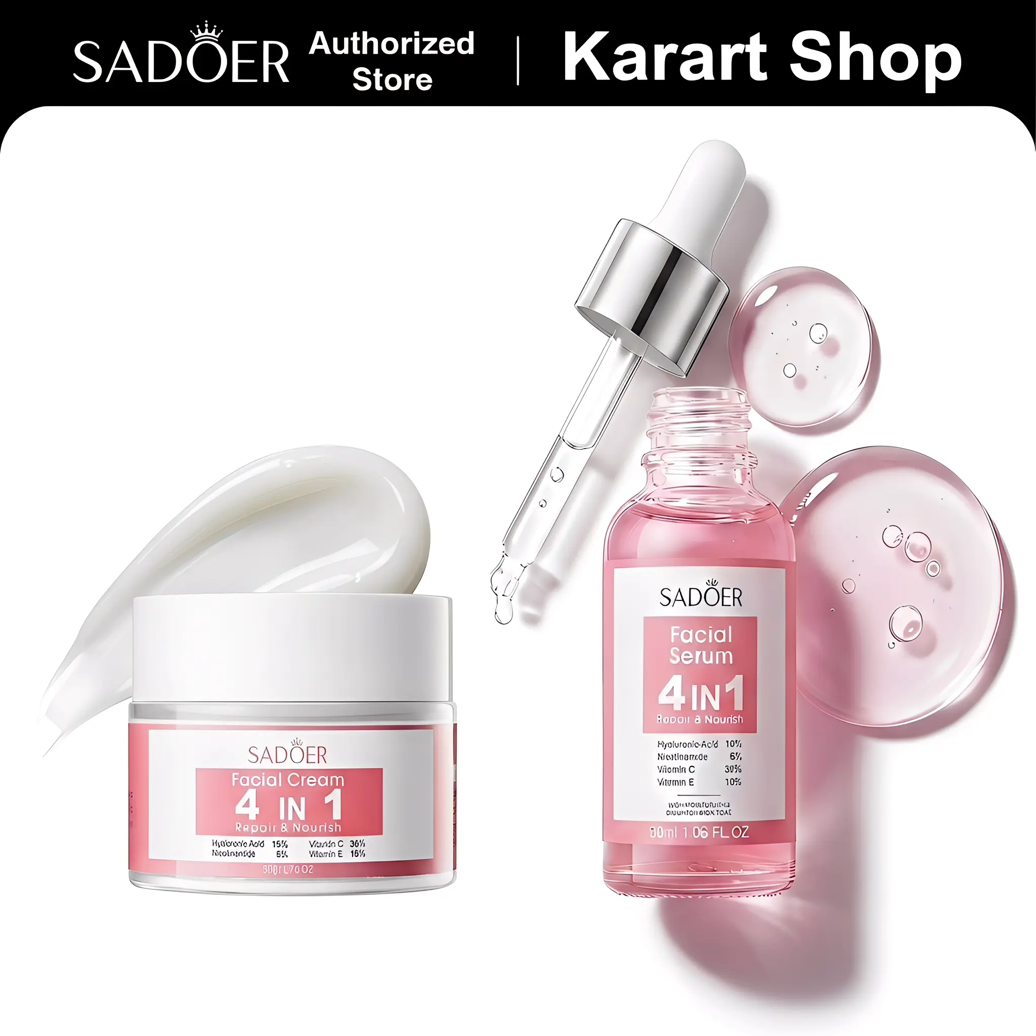 Intense Hydration Duo - 4-in-1 Essence & Cream Moisturizer Beauty Set, Hydrate Repair Strengthen for Plump Bouncy Complexion, All Skin Types Daily Care Single Item Beauty Products Hydrating Set Skin Care Sets Moisturize Moisturizing Moisturizer Moisture