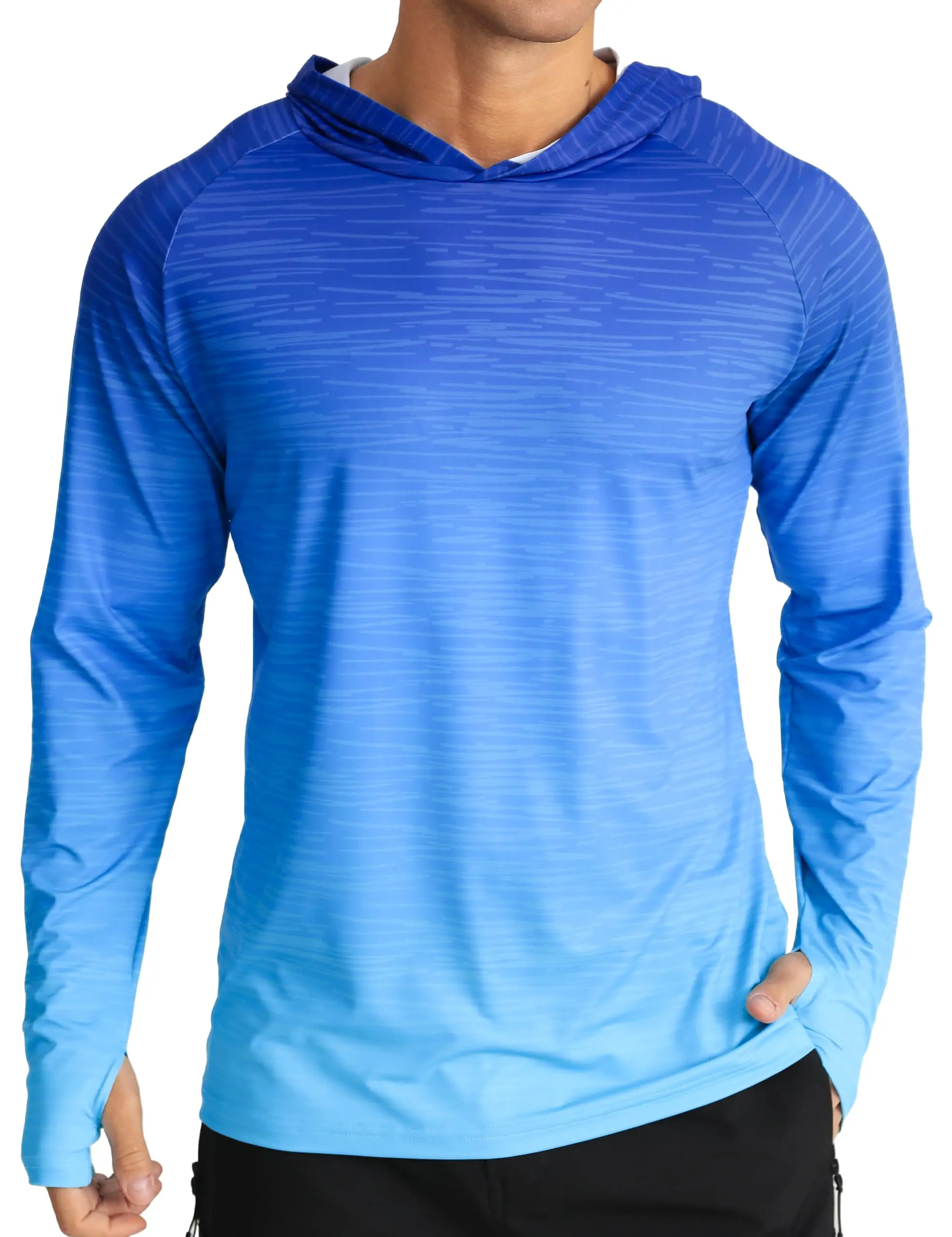 APTRO Unisex Hooded Long Sleeve Sun Shirt - UPF 50+ UV Protection, Quick Dry, Dry-Fit Stretch Rash Guard with Thumb Holes, Breathable Cool Athletic Top for Male Outdoor Sports, Hiking/Light Outdoor, Fishing