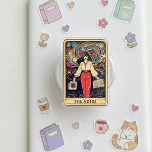 The ADHD Tarot Card Phone Grip, Neurodivergent Awareness Phone Stand, Aesthetic Mystic Tarot Inspired Accessory, ADHD Gift for Her, Mental Health Support Spiritual Smartphone Holder