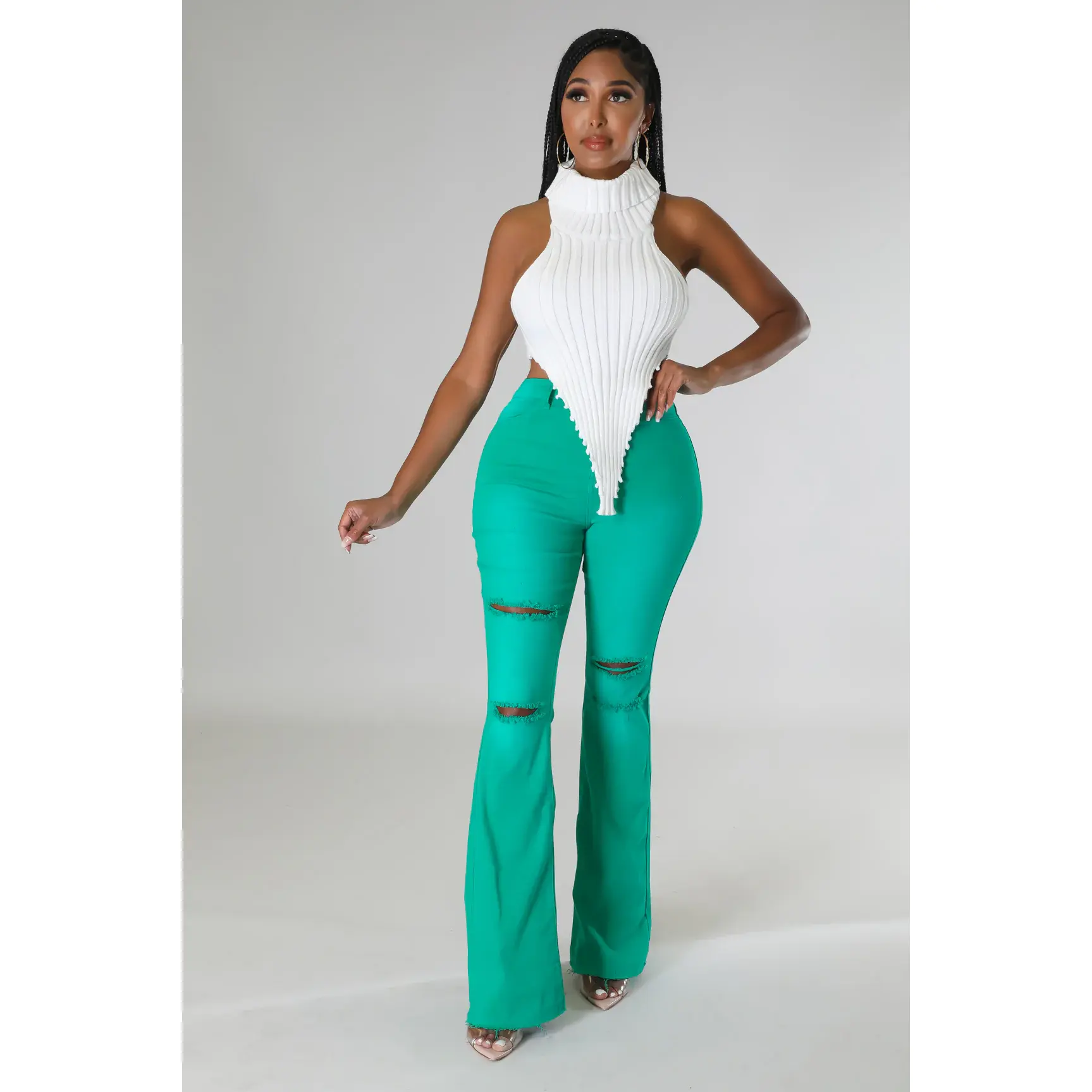 KT Flava - High Waisted Flare Jeans
