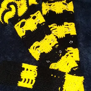 Crochet thigh high socks.