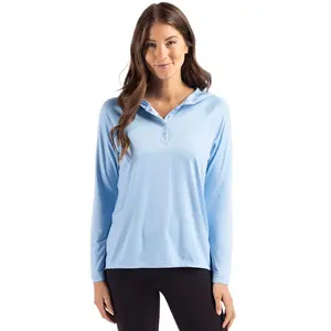 Cutter & Buck Coastline Epic Comfort Womens Hooded Long Sleeve Pullover Shirt