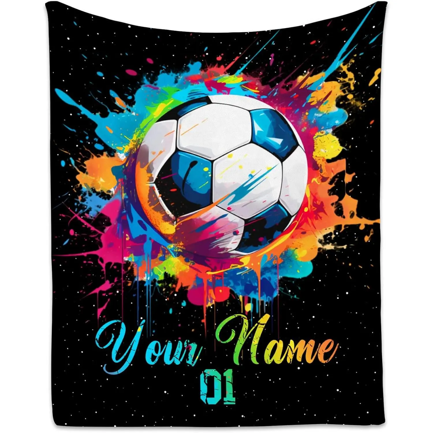 Personalized Soccer Blanket Gift for Boys & Girls - Custom Flannel Throw for Sports Lovers, Soft Team Player Gift for Room Decor