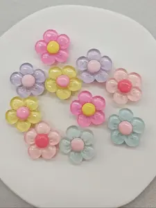 Summer Lovely Shiny Transparent Flower Shoe Charms, 10 Counts Cute Cartoon Shoe Decoration for Clogs, Shoes DIY Decoration Accessories, Shoe Embellishments, Shoe Adornments, Footwear Accents for Women & Girls