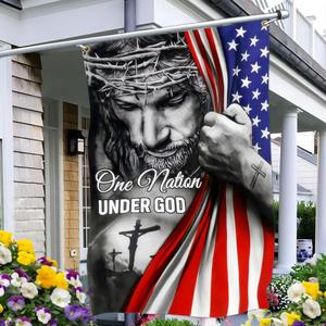 one nation under god flag, christian jesus resurrection flag, outdoor house yard decoration, garden flag, garden & patio decoration