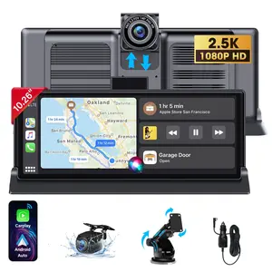 Car Tablet Pro Max 2025, Car Video Player, 10.26” Car Play Screen for Apple & Android Wireless Carplay Touchscreen Portable Apple CarPlay Screen with Dash Cam GPS Navigation/Voice Control/Mirror Link/Bluetooth/FM/AUX