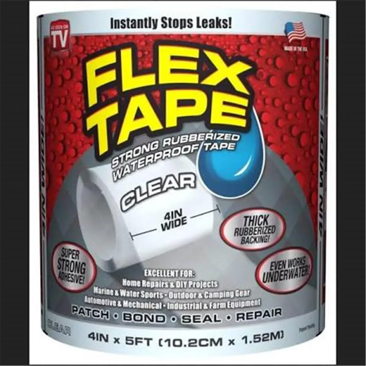212 MAIN Rubberized Flex Tape, 4 in. x 5 ft. Grey, for Waterproofing & Leak Sealing (DIY, Scrapbooking & Stamping Use)