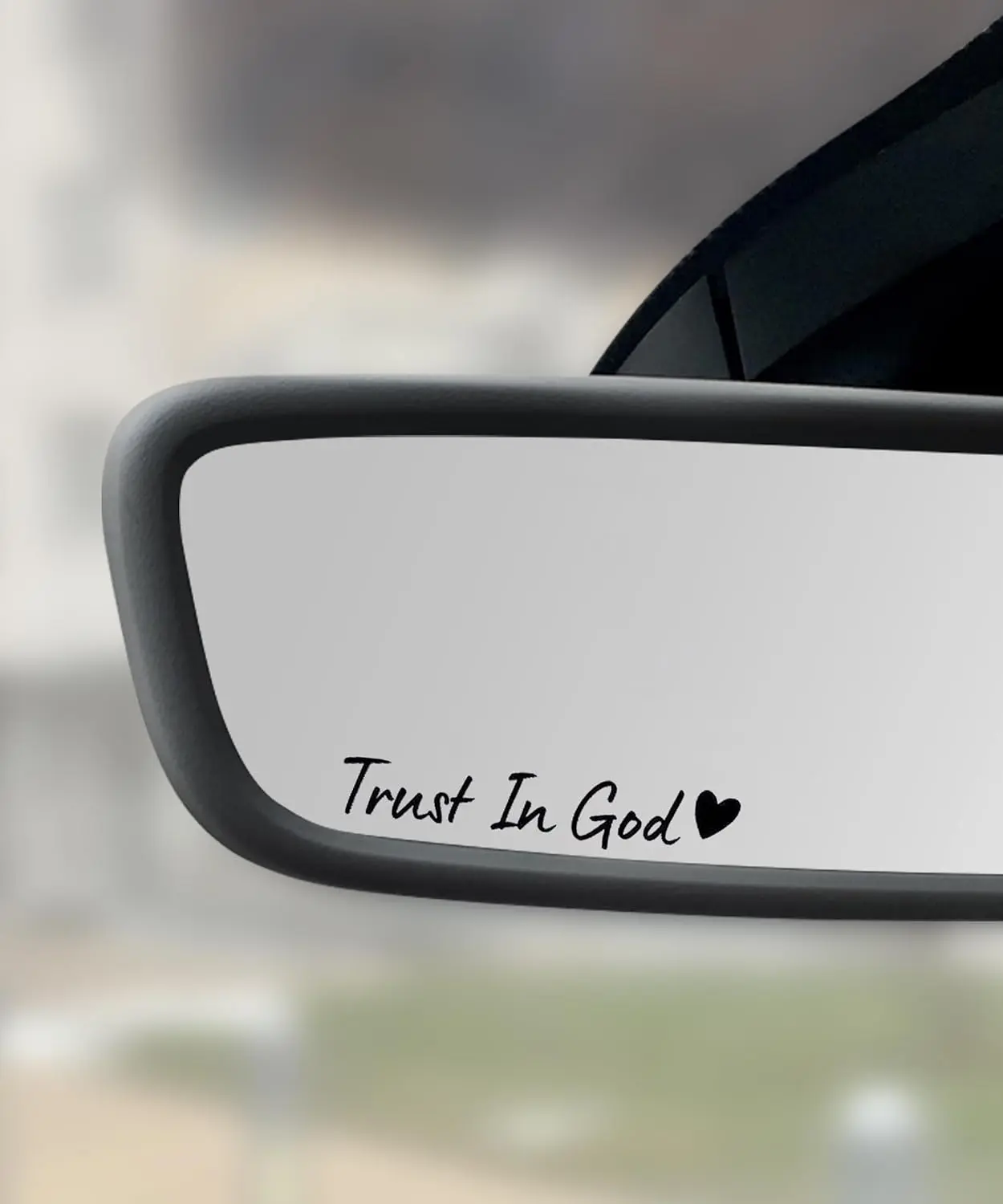 4PCS Trust in God Car Rearview Mirror Stickers - Women's Auto Interior Decals, Universal Fit for Most Vehicles (Black)