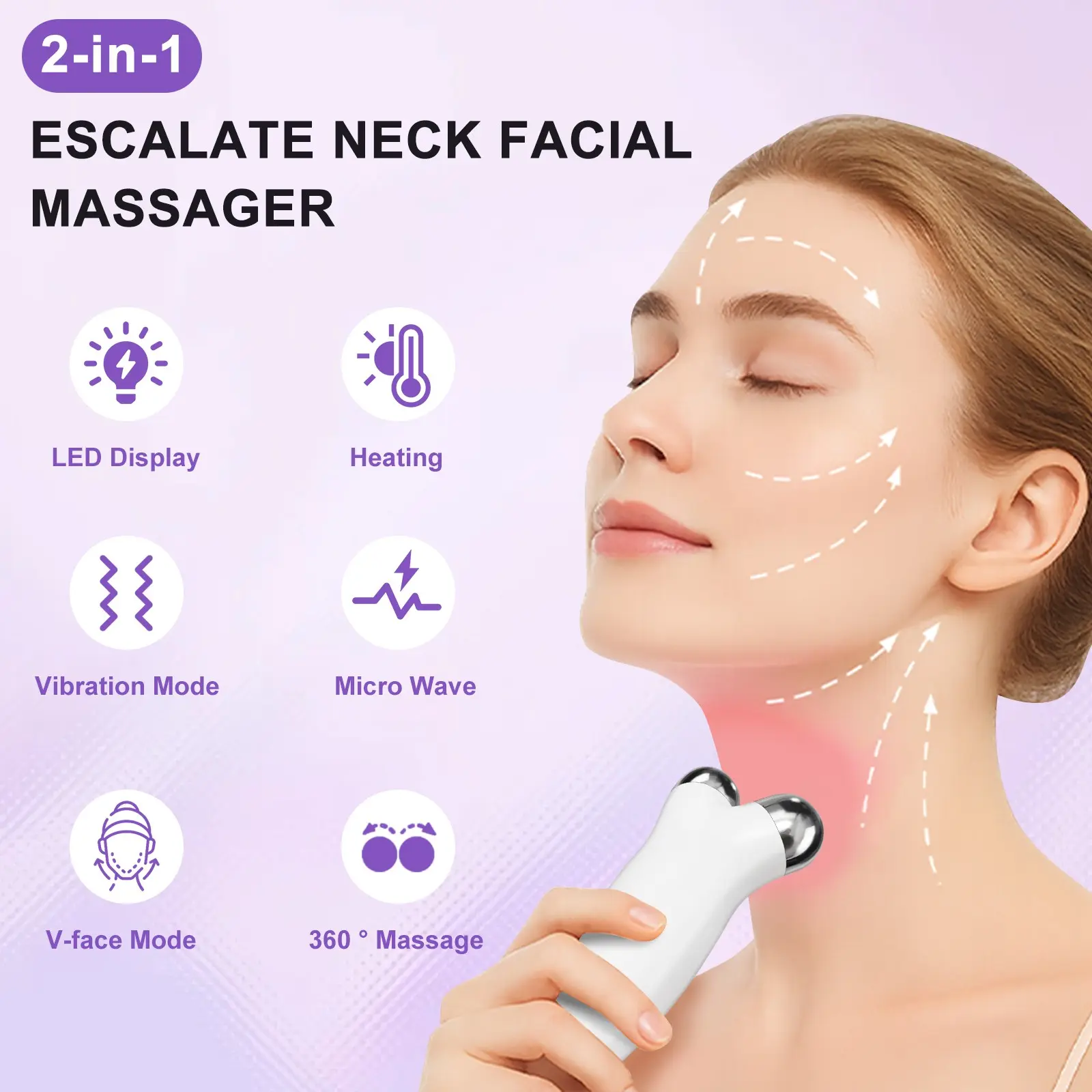 EMS Microcurrent Facial Massager, Electric Gua Sha Scraping Tool,  High-Frequency Vibration, Professional Neck Lifting, Beauty Device, Face  Lifting Device, Facial Beauty Massagers, Facial Beauty Instrument, Facelift  Wrinkle Reducer