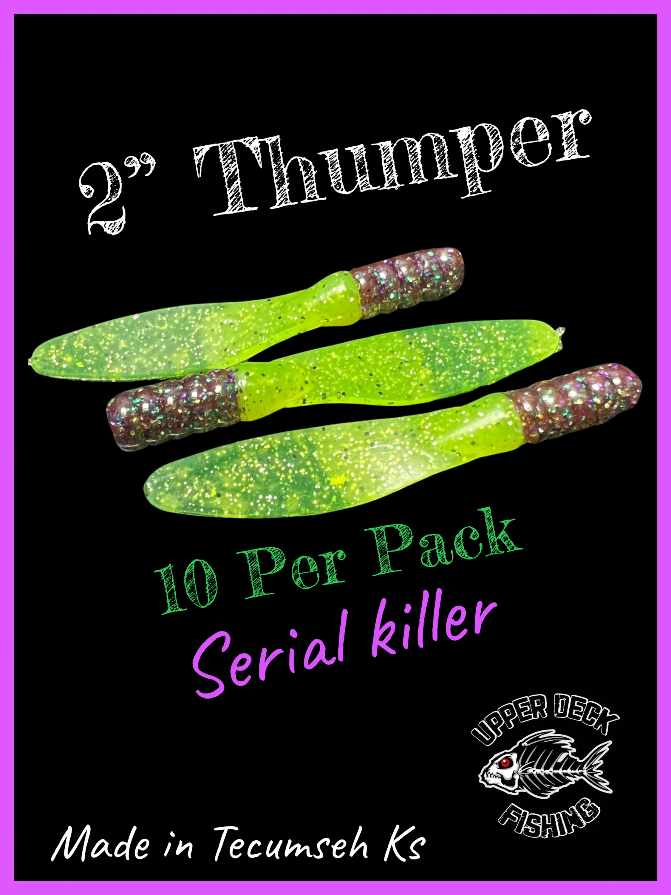 Thumper Flat Tail 10-Pack, 2-Inch by upper deck fishing Thumper Flat Tail 10-Pack, 2-Inch by upper deck fishing