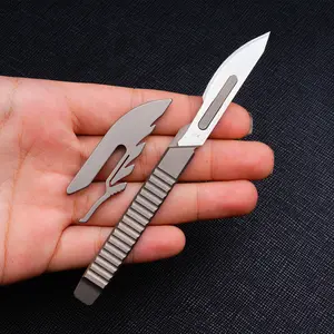 DIY Knife Set with Titanium Alloy Handle, Ergonomic Grip, Durable and Replaceable Blades, Ideal for DIY Projects and Crafts, High-Quality Tools