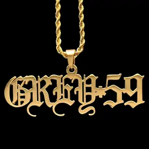 $uicideboy$ GREY*59 Necklace 1.5" Gold Plated Mirror Polished Stainless Steel Pendant Hypoallergenic Rust Resistant Suicideboys G59 Collection Free Gift Included