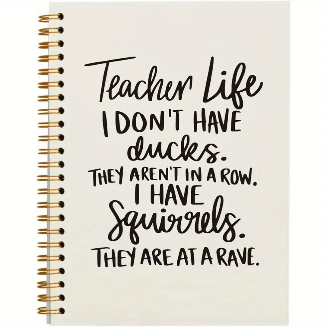 1pc Teacher Gifts, Funny Office Weekly PlannerJournal for Work Office School, Appreciation Gift for Teacher, Thank You Gift, Hardcover Spiral Weekly Planner5.5x8.3in with 50 Pages, Spiral Bound Planner