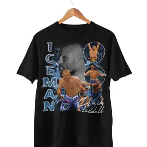 Vintage 90s Chuck Liddell Iceman Mma Graphic Collage Tee - Retro Shirt Tshirt