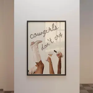 (No Frame) Cowgirls Don't Cry Poster Print Unframed, Western Home Decor Wall Art