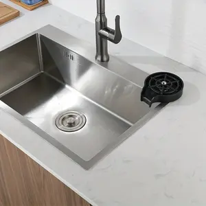 Empire Accessories Automatic Glass Rinser Bar Coffee Cup Cleaner Kitchen Sink Pitcher Washer Silver