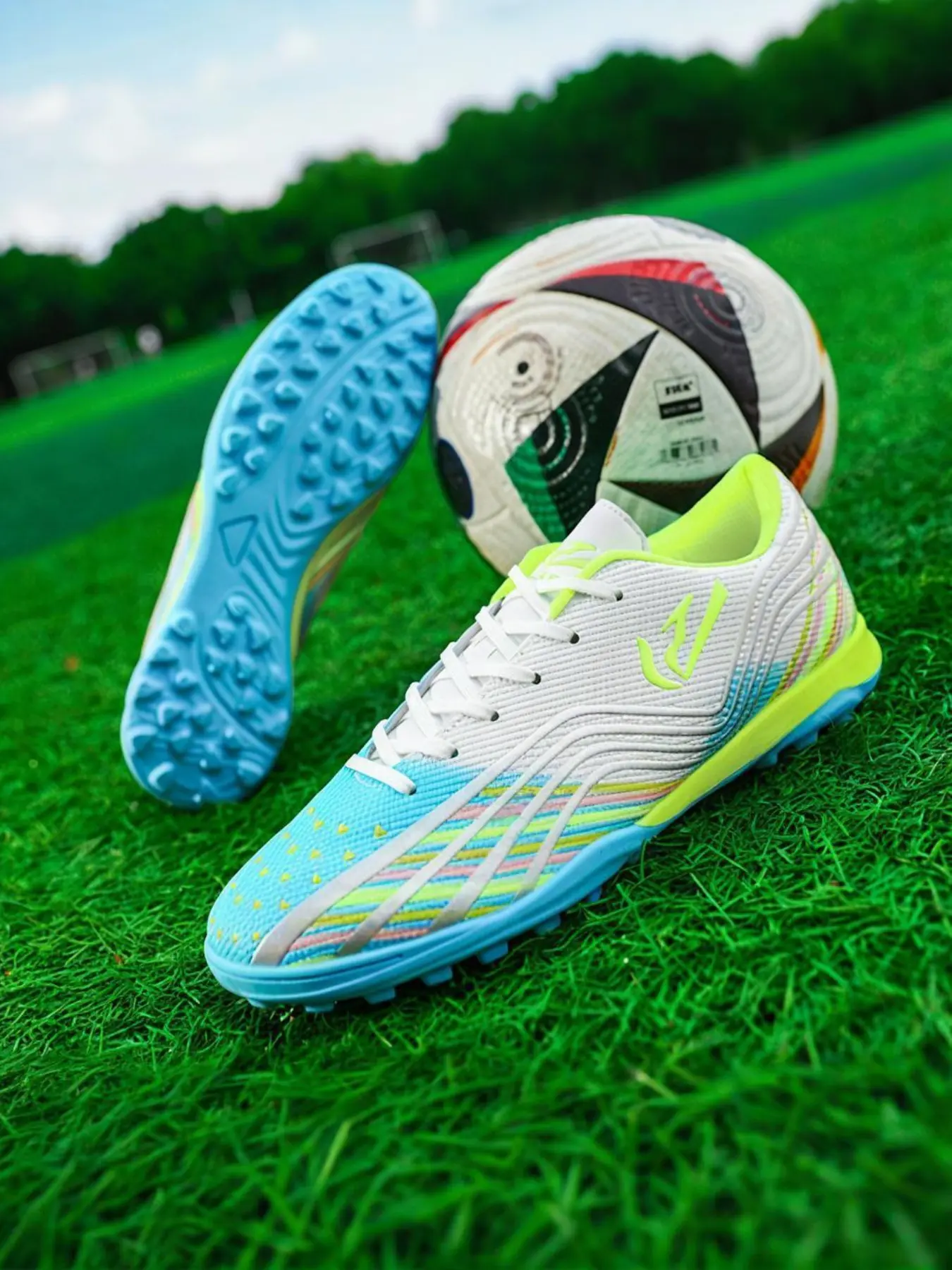 Unisex Low-Top Professional Soccer Shoes, Comfortable Fabric, Anti-Slip Durable Design, Long Studs, Outdoor Sports Gear