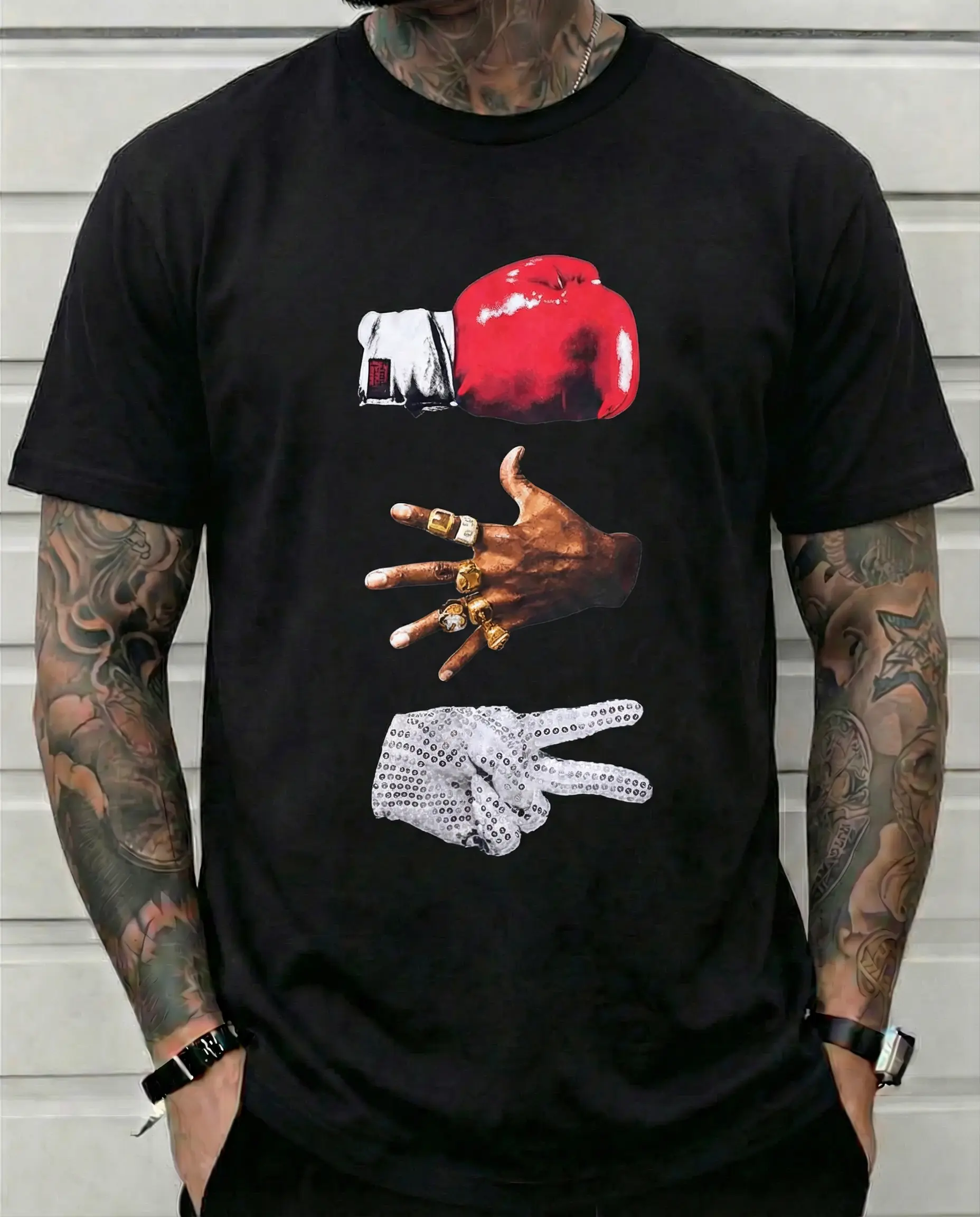 Unisex Graphic T-Shirt with Vintage Legends Icons Print, 100% Cotton Short Sleeve Crewneck Streetwear Apparel for Daily Wear