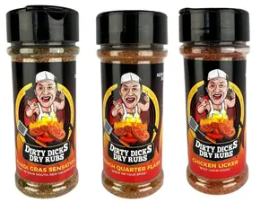 3 Pack Mardi Gras – French Quarter – Chicken Licker, Garlic Pepper Seasoning for Fajita BBQ & Poultry Dishes US Origin New Orleans Flavor Delight