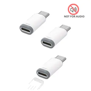 (3pcs) Lightning Female to USB C Male Adapter Compatible with Lightning Cable Connector Compatible with iPad iPhone Samsung [NOT FOR AUDIO/OTG]