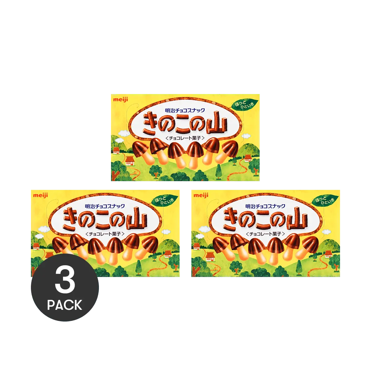 MEIJI Kinoko no Yama Chocolate Mushroom Biscuits 74g x 3 Pack - TWICE &  K-Pop Idol Snack, Crunchy Chocolate Covered Pretzel Sticks